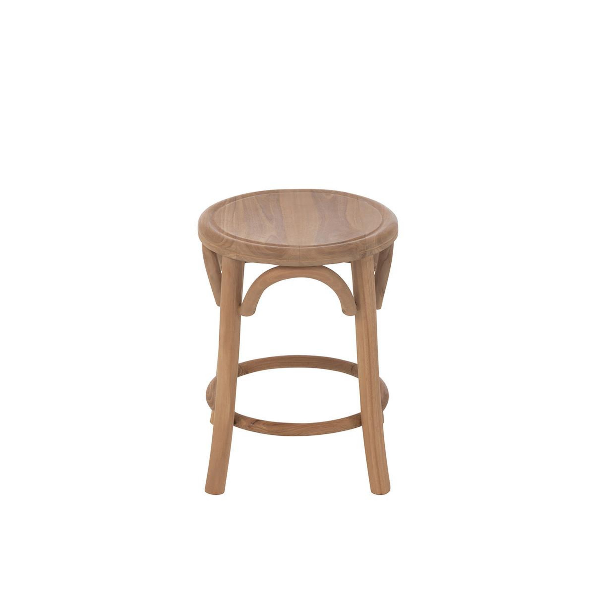 Voir la diapositive 2 : J-LINE Tabouret en teck  ali  50cm naturel