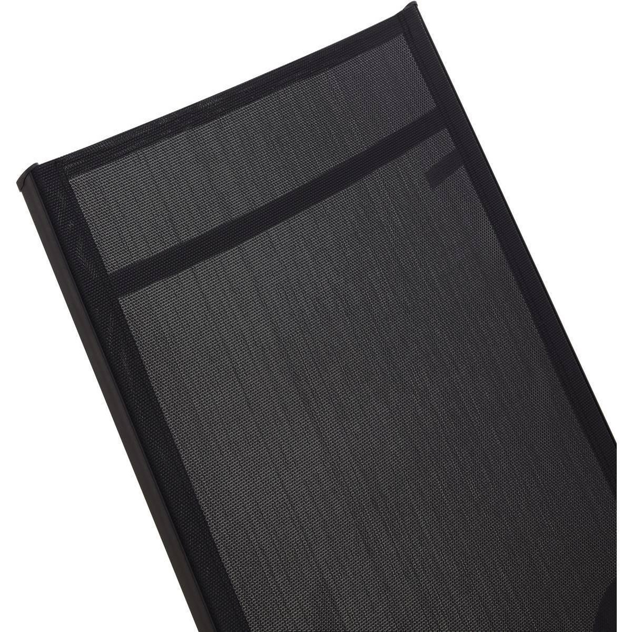 Voir la diapositive 4 : Habitat et Jardin Lot de 2 bains de soleil en métal avec accoudoirs  farniente  - noir