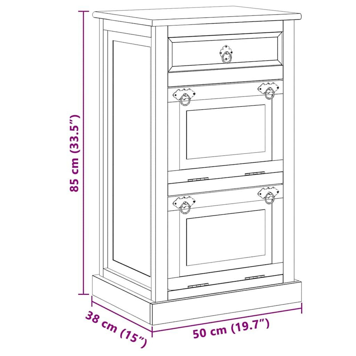 VIDAXL Armoire a chaussures 4 couches avec tiroir Bois de recuperation