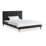 HomeStyle4U Lit 2 Places 140x200 cm avec Matelas Anthracite