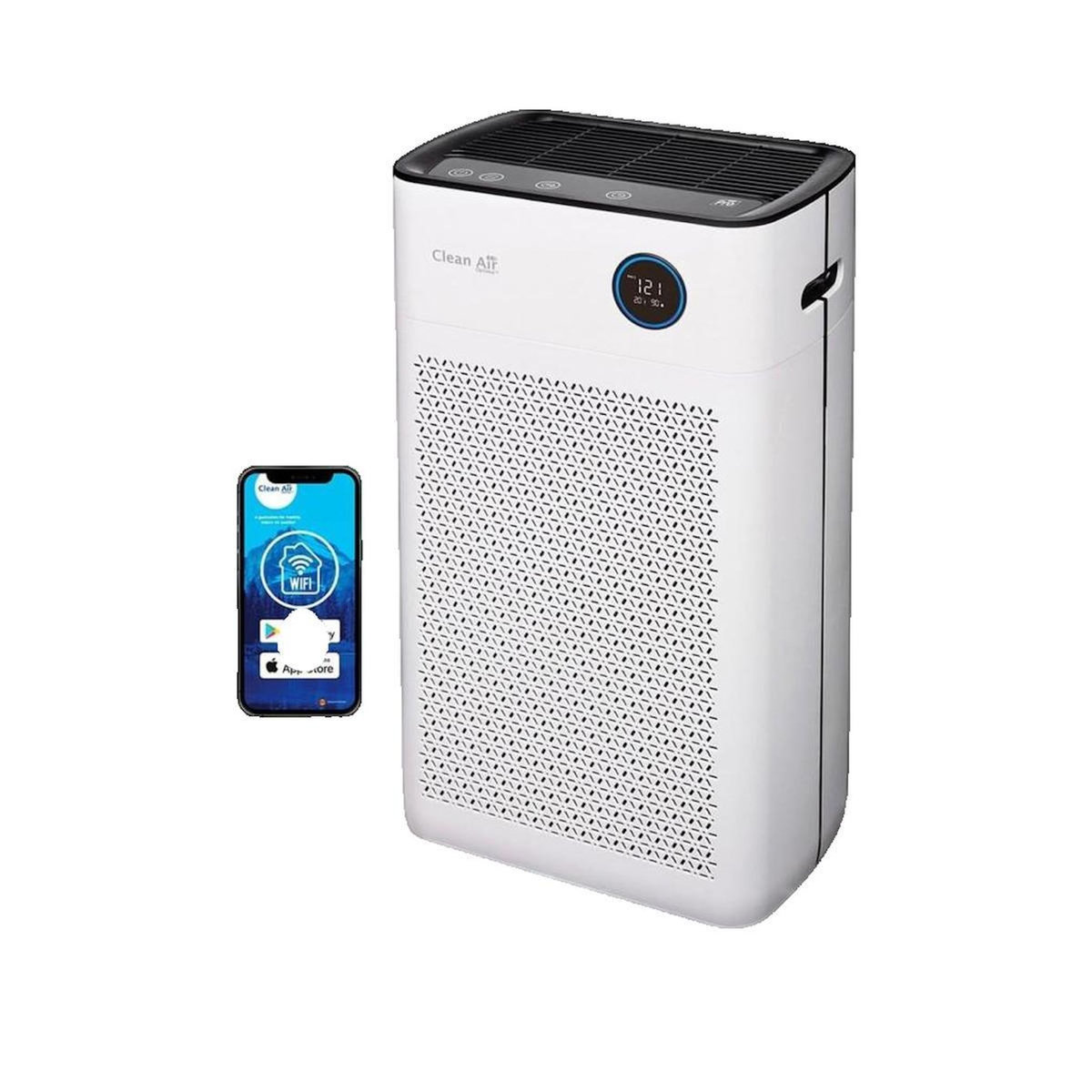 OPTIMA Purificateur d'air Clean-Air-Optima CA-509Pro Smart avec Filtre HEPA H13, Éclairage UV-C et Ionisateur