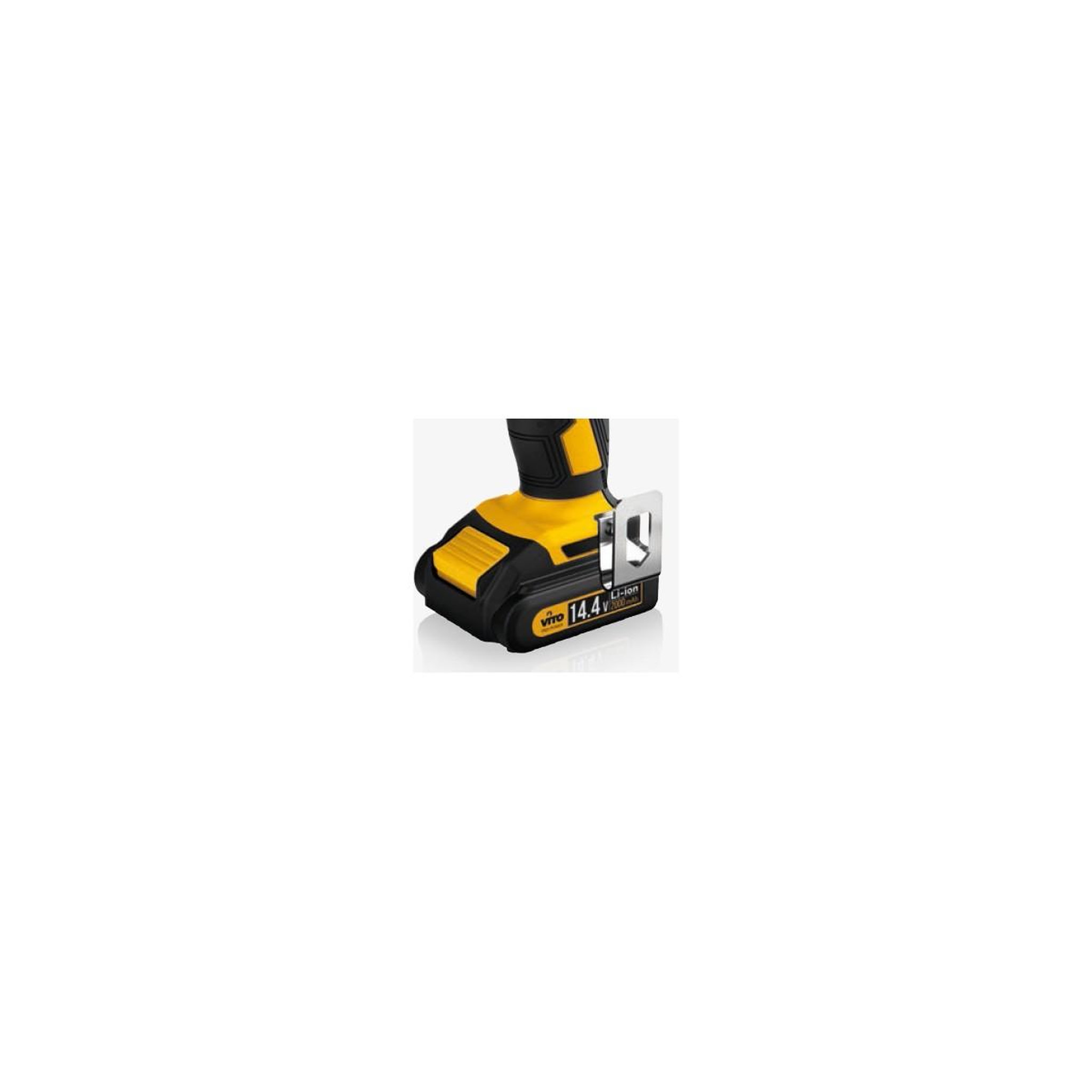Voir la diapositive 5 : VITO Perceuse sans fil 14,4 V 2 batteries lithium 2 Ah Chargeur rapide 1h LED et indicateur de charge VITO