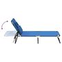 Voir la diapositive 6 : VIDAXL Chaise longue pliante bleu tissu oxford acier enduit de poudre