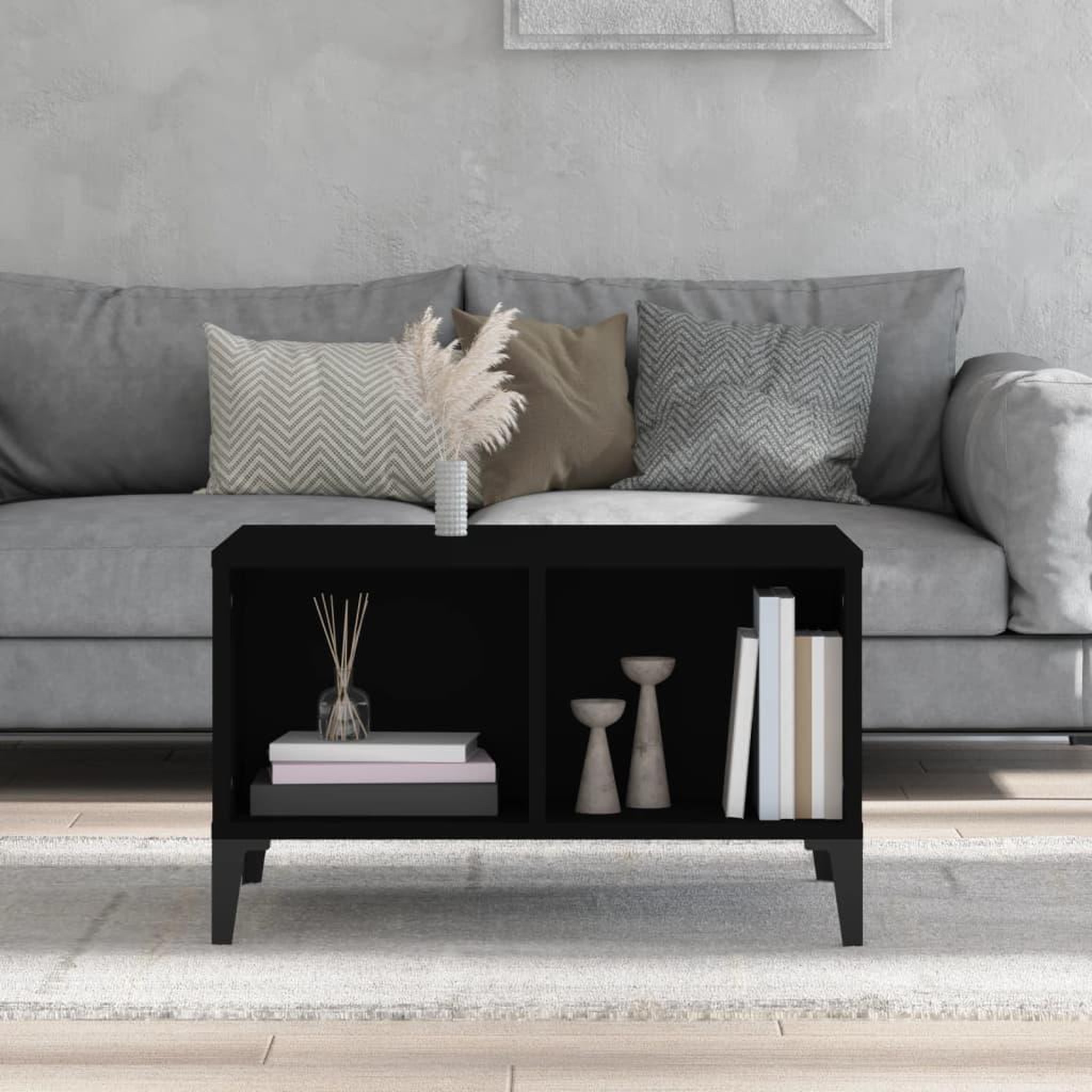 Voir la diapositive 3 : VIDAXL Table basse Noir 60x50x36,5 cm Bois d'ingenierie