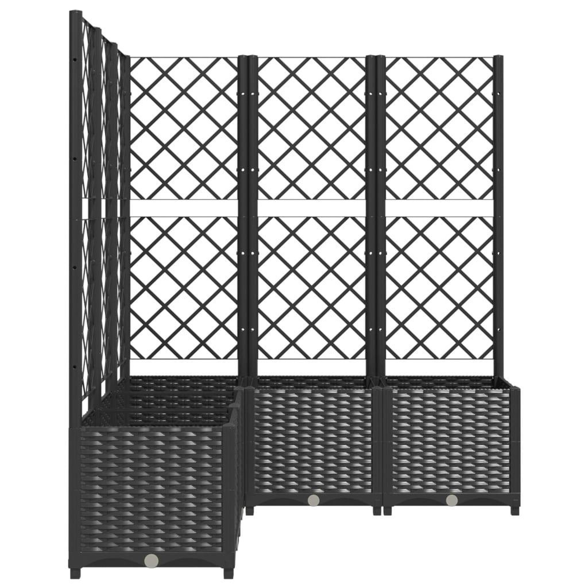 Voir la diapositive 5 : VIDAXL Jardiniere avec treillis Noir 120x120x136 cm PP