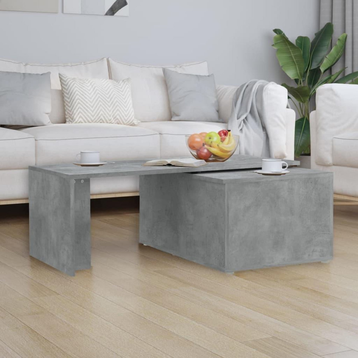 VIDAXL Table basse gris beton 150x50x35 cm bois d'ingenierie