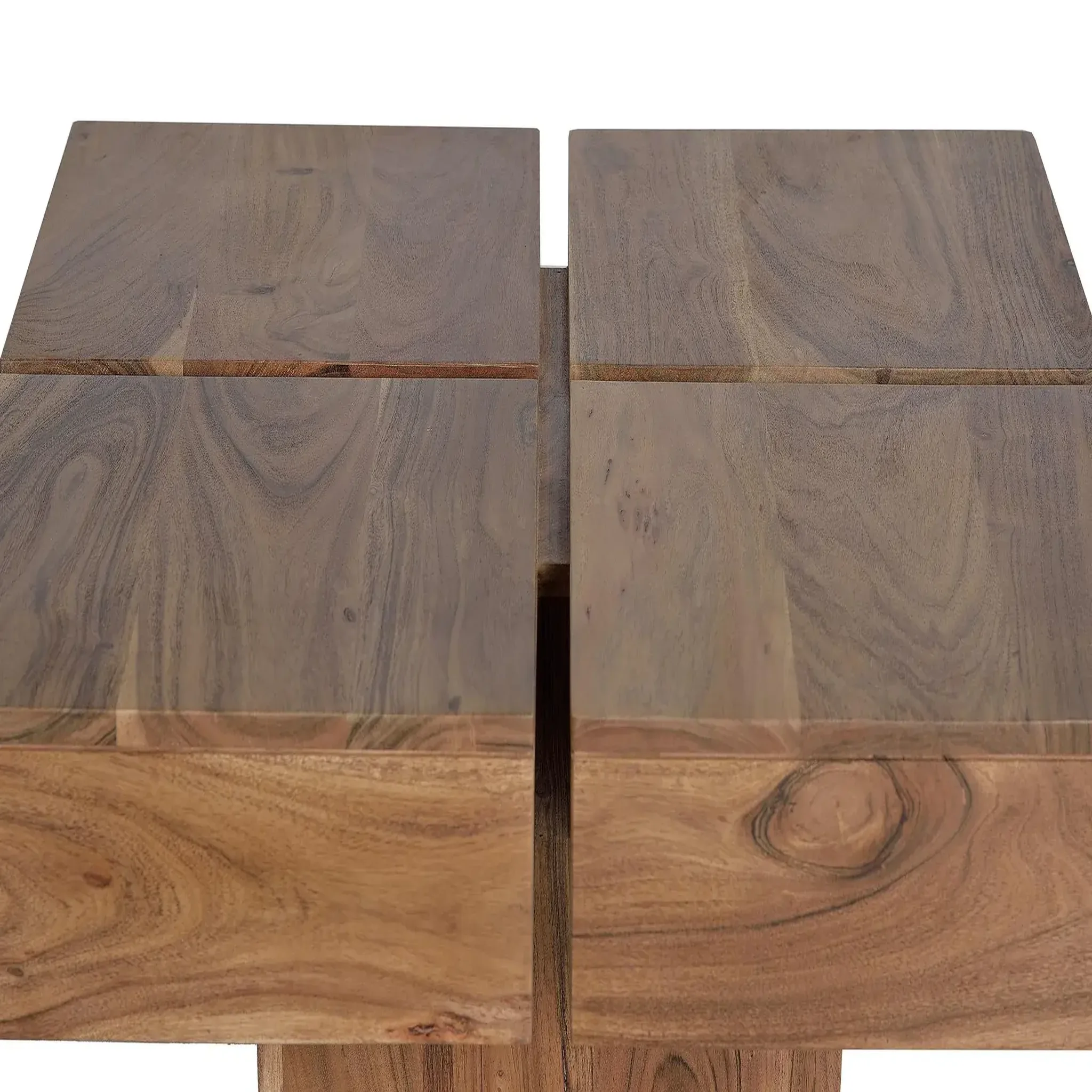 Voir la diapositive 2 : GINER Y COLOMER SL Table basse en bois d'acacia 80 cm style rustique moderne
