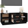 Voir la diapositive 5 : VIDAXL Meuble TV Noir 100x34x40 cm Bois de pin massif