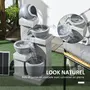 OUTSUNNY Fontaine de jardin à énergie solaire - fontaine cascade 4 niv. LED pompe incluse - résine gris