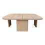 Voir la diapositive 2 : SWEEEK Table basse de jardin carrée bois d'acacia naturel 70cm - Kaina