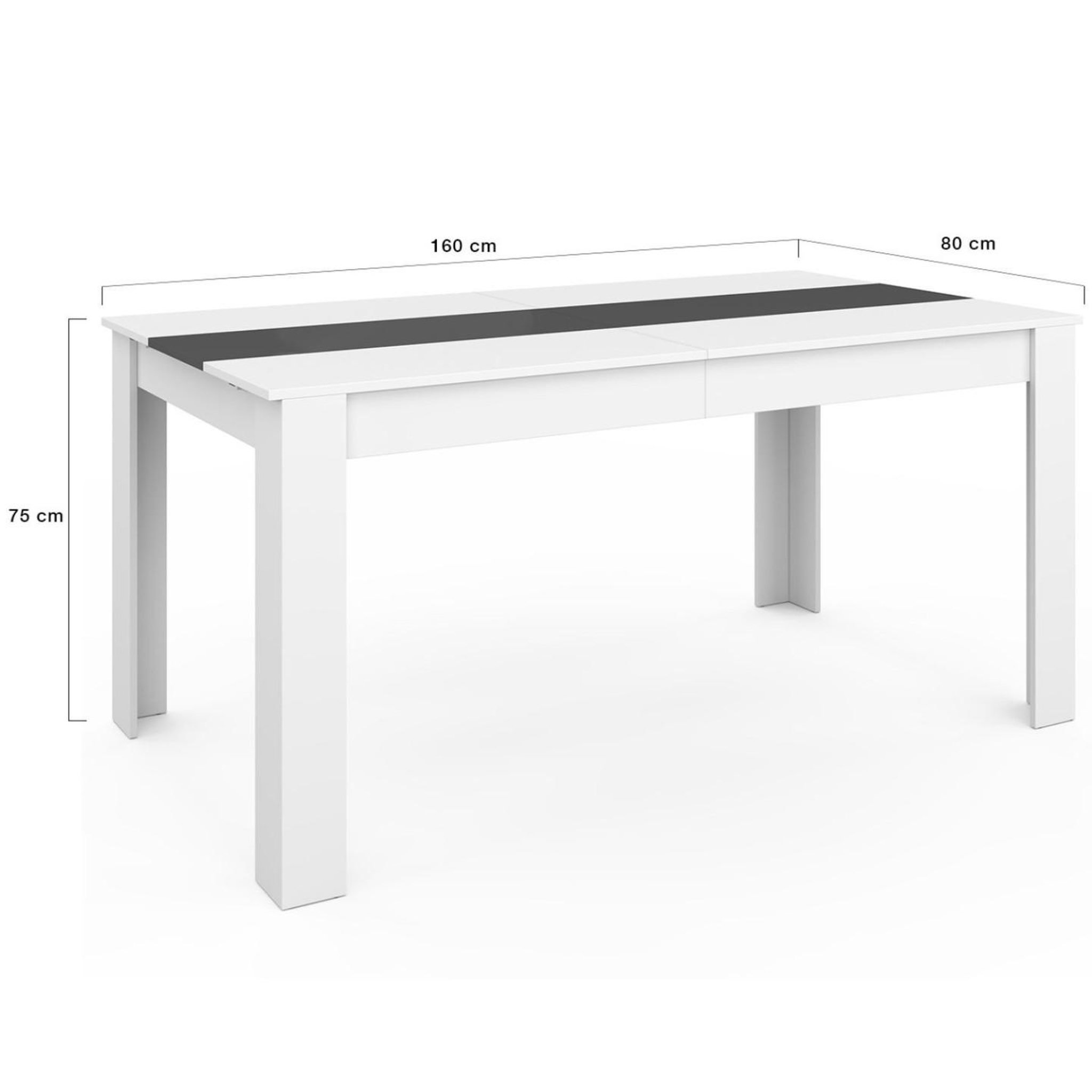Voir la diapositive 6 : ID MARKET Table à manger rectangle georgia 8 personnes blanche et grise 160 x 80 cm