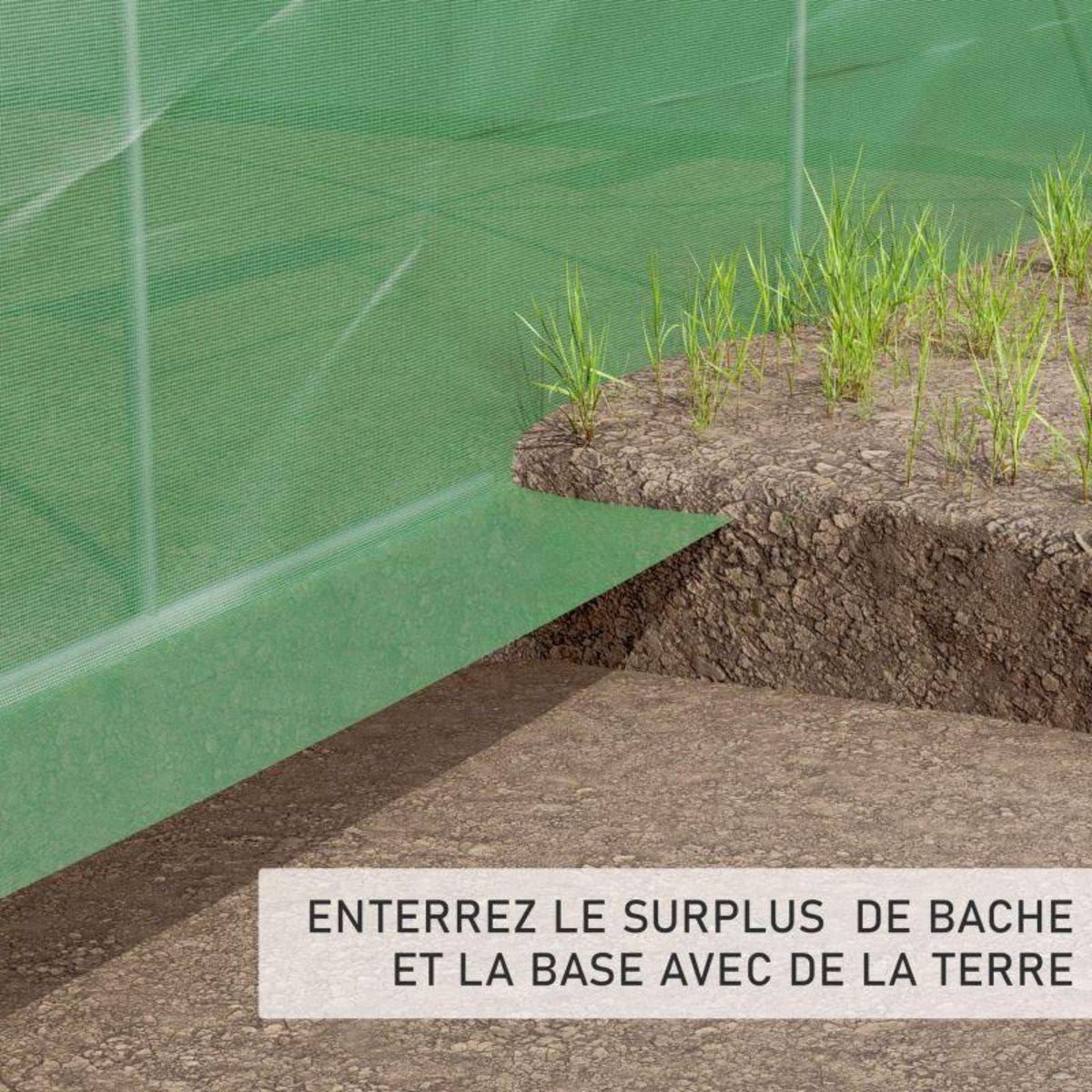 EUROSPEN Serre de Jardin Tunnel 8m² - bâche armée - avec fenêtres latérales et porte zipée