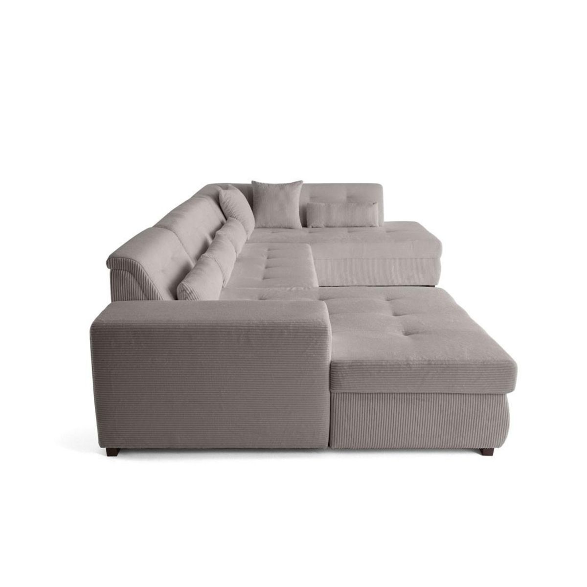 LISA DESIGN Vermont - canapé panoramique d'angle droit - 7 places - en velours côtelé
