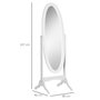 Voir la diapositive 3 : HOMCOM Miroir à pied ovale style shabby chic inclinaison réglable dim. 47L x 45l x 154H cm MDF blanc