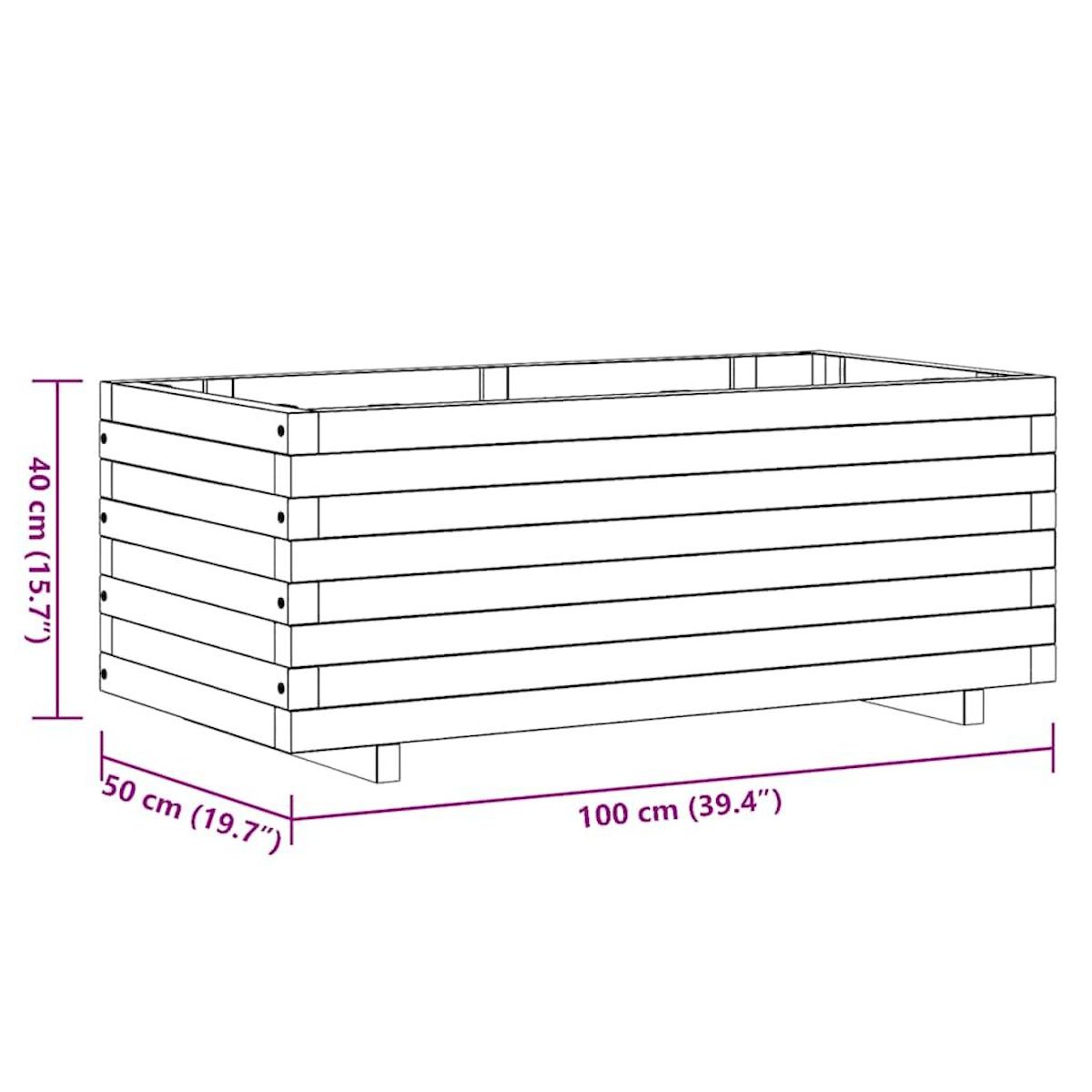 VIDAXL Lit sureleve rectangulaire 100x50x40 cm bois