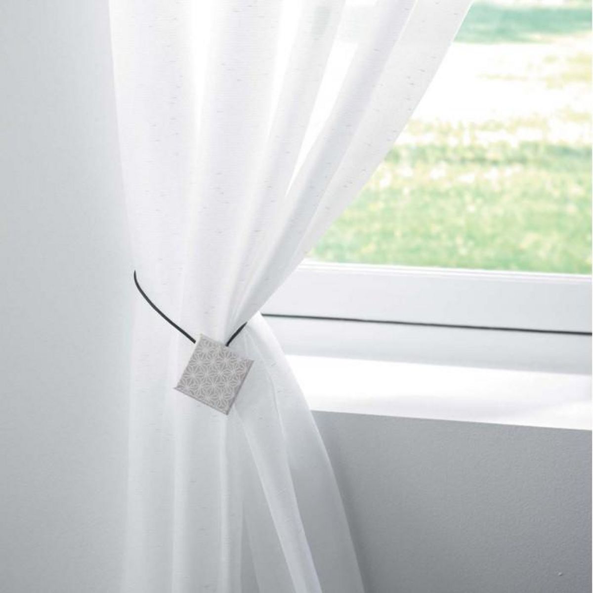 Paris Prix Embrasse de Rideau Aimantée  Trido  43cm Blanc