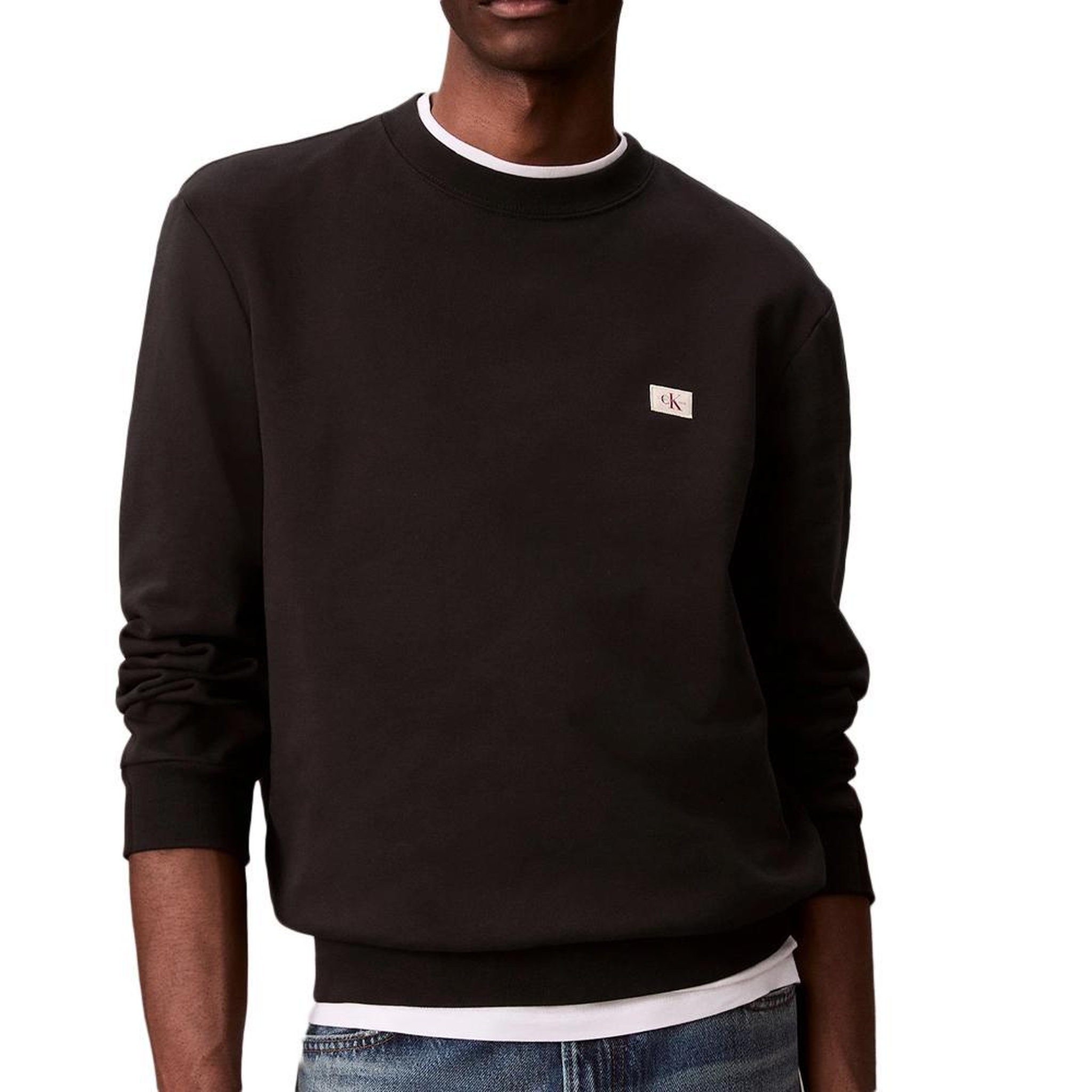 CALVIN KLEIN JEANS Sweat  Homme Calvin Klein Jeans Badge Terry. Coloris disponibles : Noir