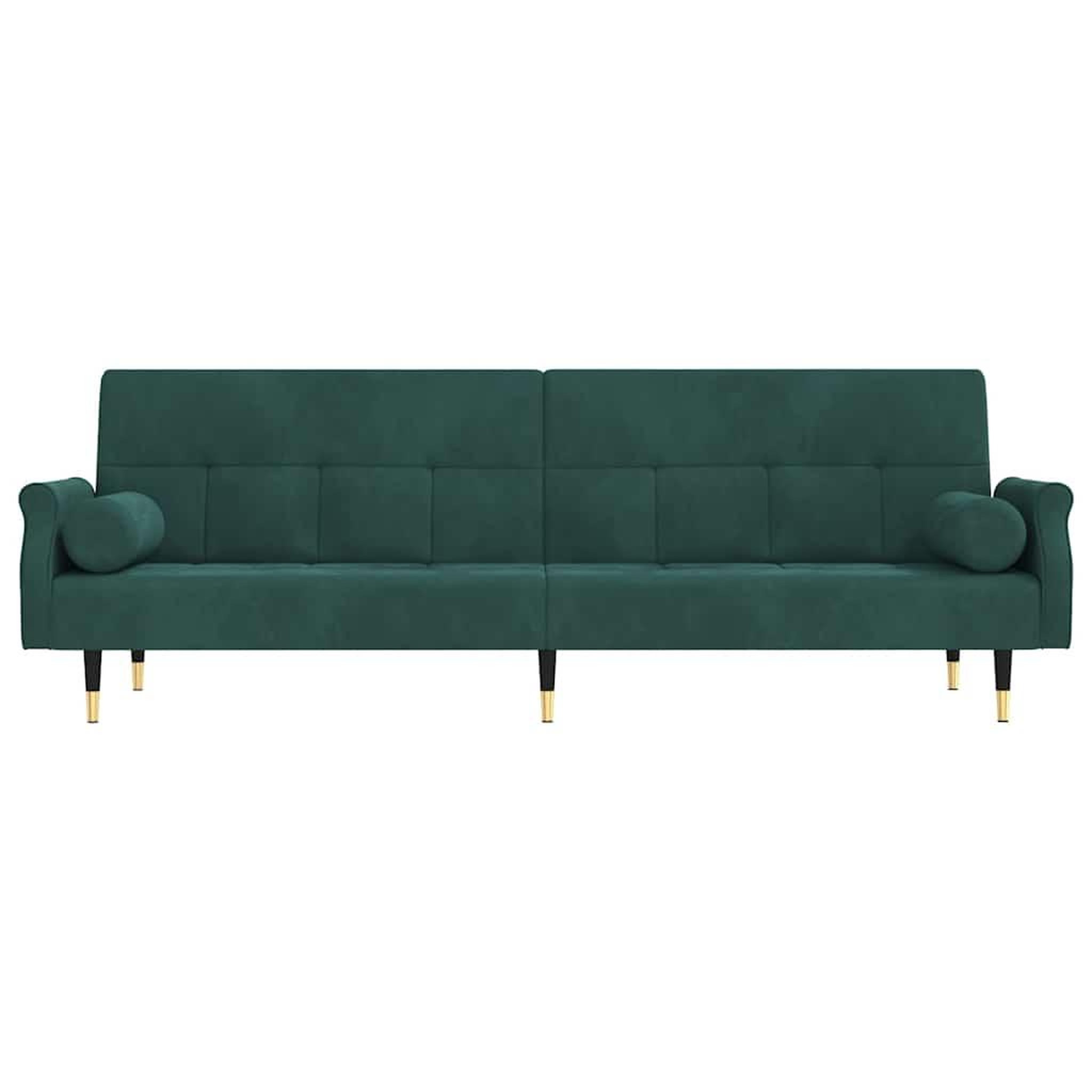 Voir la diapositive 4 : VIDAXL Canape-lit avec coussins vert fonce velours