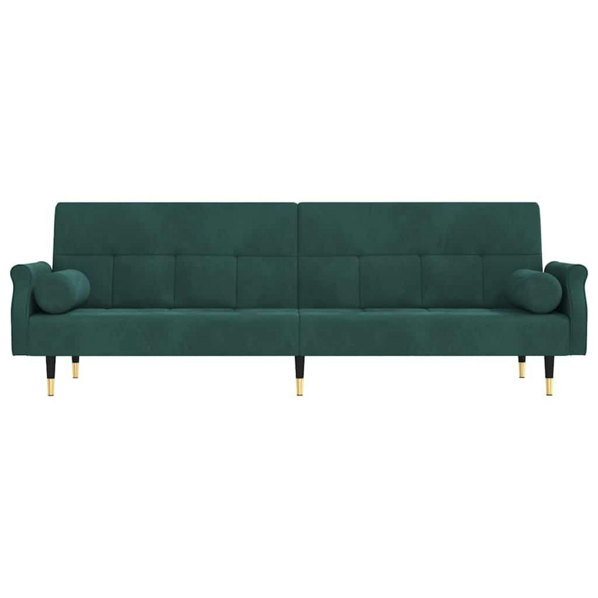 VIDAXL Canape-lit avec coussins vert fonce velours