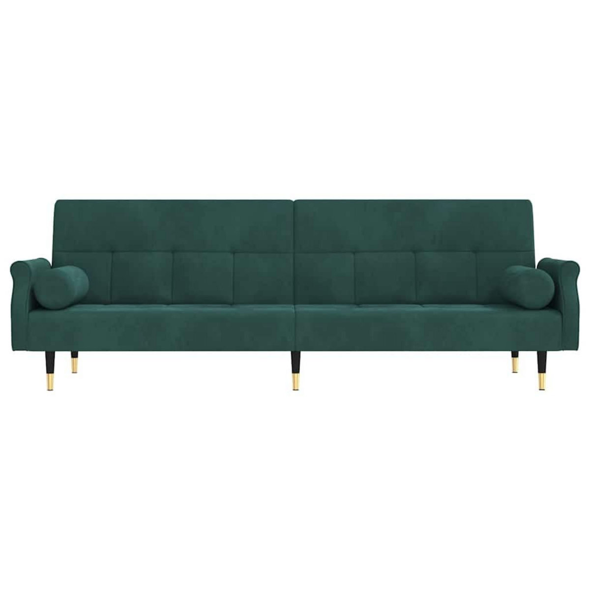 VIDAXL Canape-lit avec coussins vert fonce velours