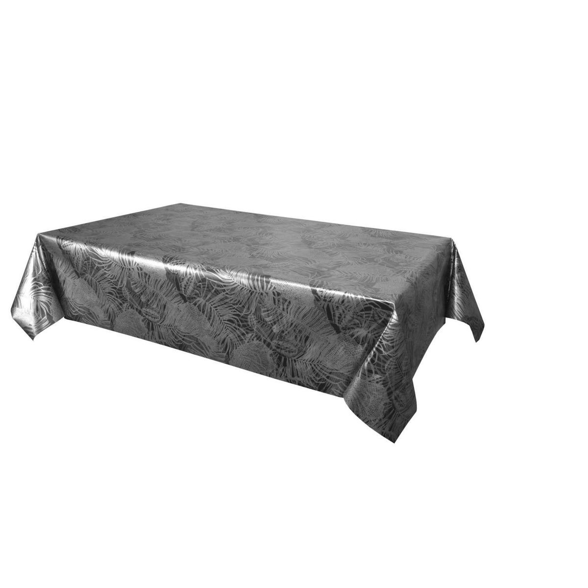 HABITABLE Nappe en toile cirée rectangulaire Vitali - 140 x 200 cm - Noir