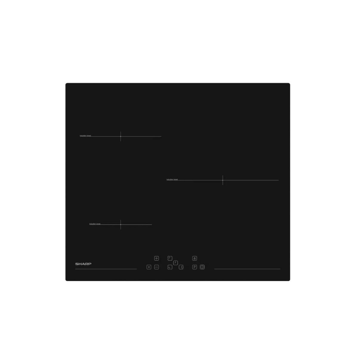 Sharp Table de cuisson induction 3 feux 60cm noir - KH6I31NT0I