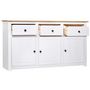 Voir la diapositive 3 : VIDAXL Buffet Blanc 135x40x80 cm Pin solide Gamme Panama