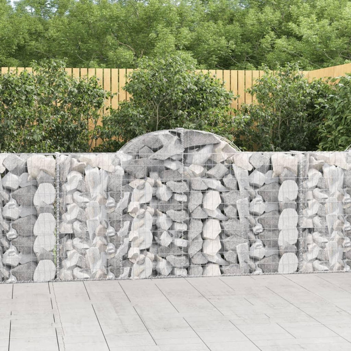 VIDAXL Paniers a gabions arques 40 pcs 200x30x100/120 cm Fer galvanise