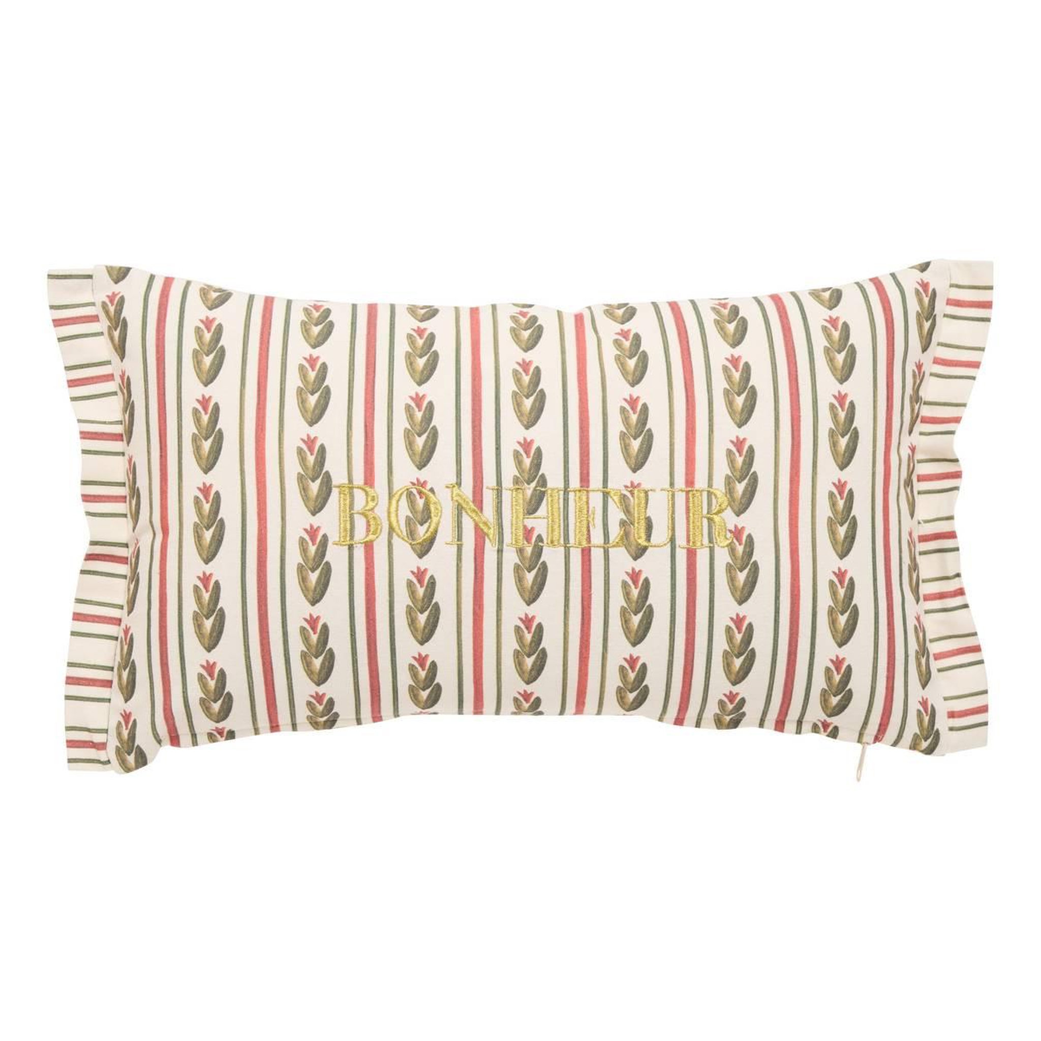 ATMOSPHERA Coussin fleuri brodé  mona  45x50cm multicolore