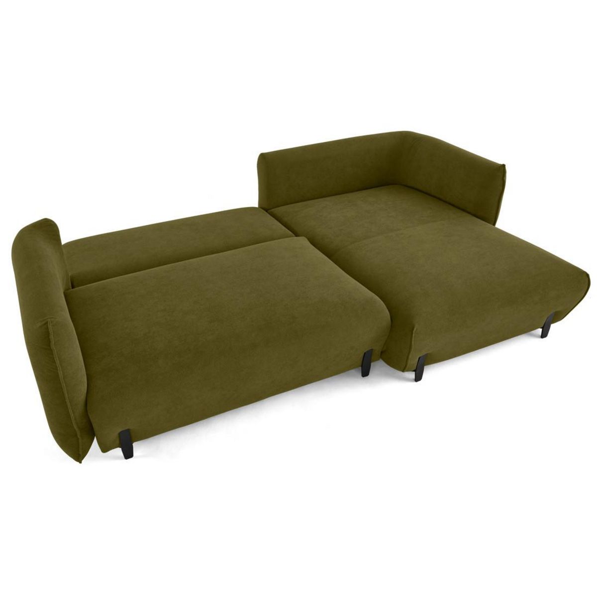 LISA DESIGN Gianni - canapé d'angle droit 4 places convertible avec coffre en tissu