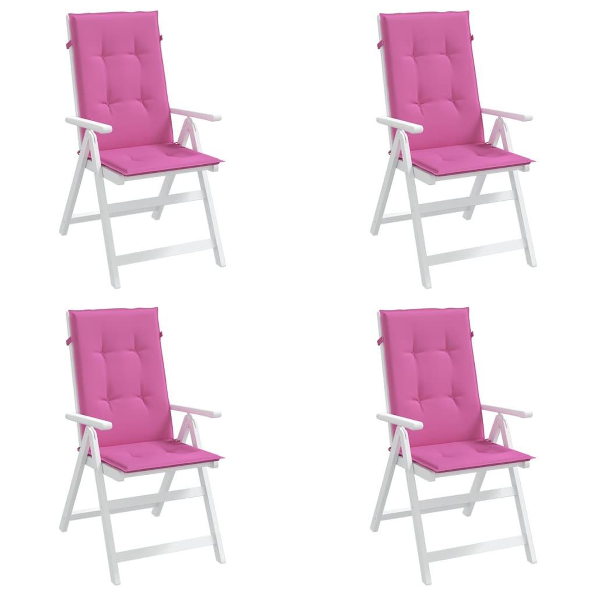 Voir la diapositive 4 : VIDAXL Coussins de chaise a dossier haut lot de 4 rose tissu