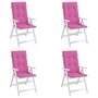Voir la diapositive 4 : VIDAXL Coussins de chaise a dossier haut lot de 4 rose tissu
