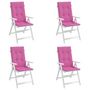 Voir la diapositive 4 : VIDAXL Coussins de chaise a dossier haut lot de 4 rose tissu