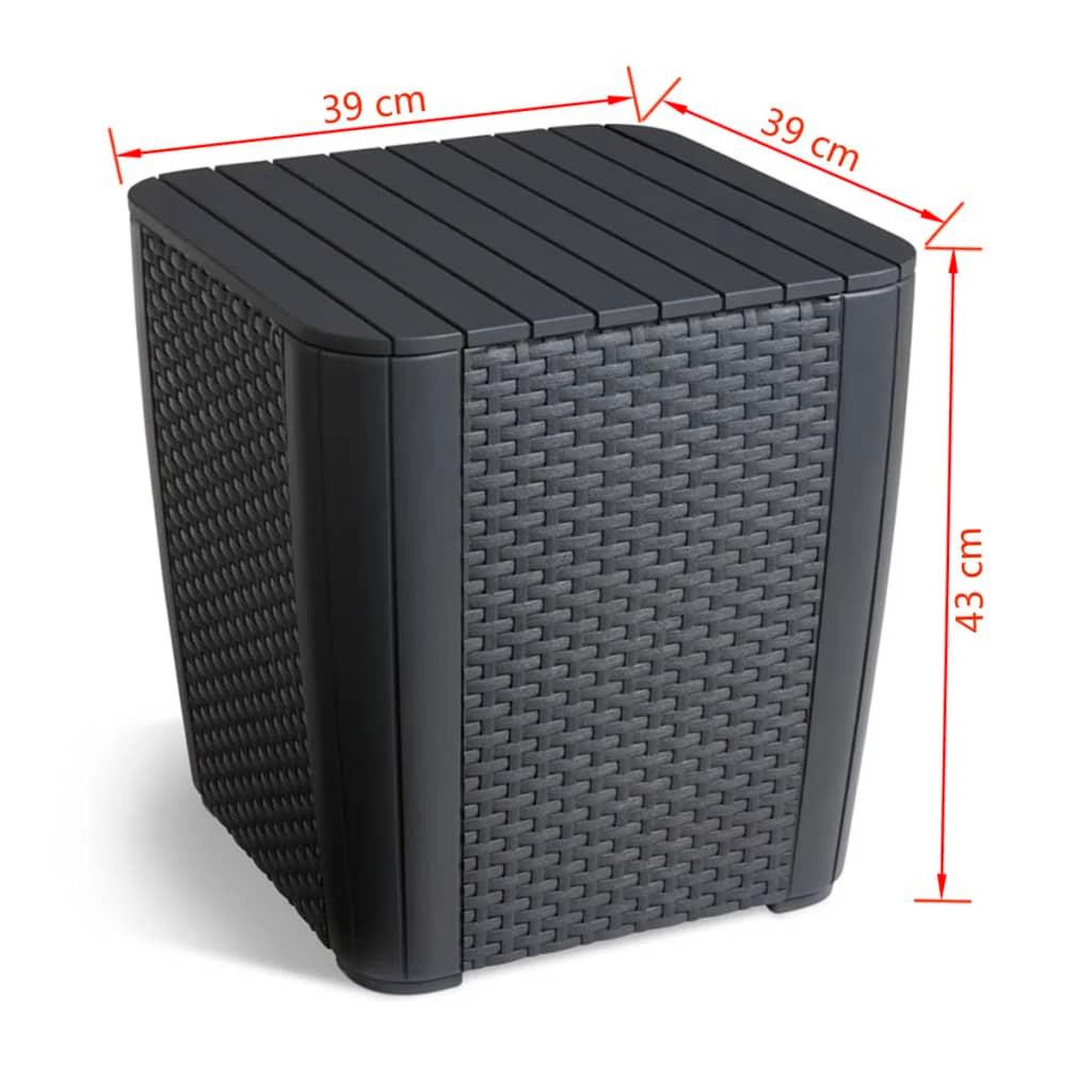 Voir la diapositive 6 : Keter Keter Table d'appoint de jardin Luzon Osier plat Graphite
