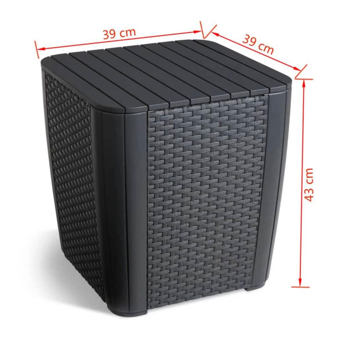 Keter Keter Table d'appoint de jardin Luzon Osier plat Graphite