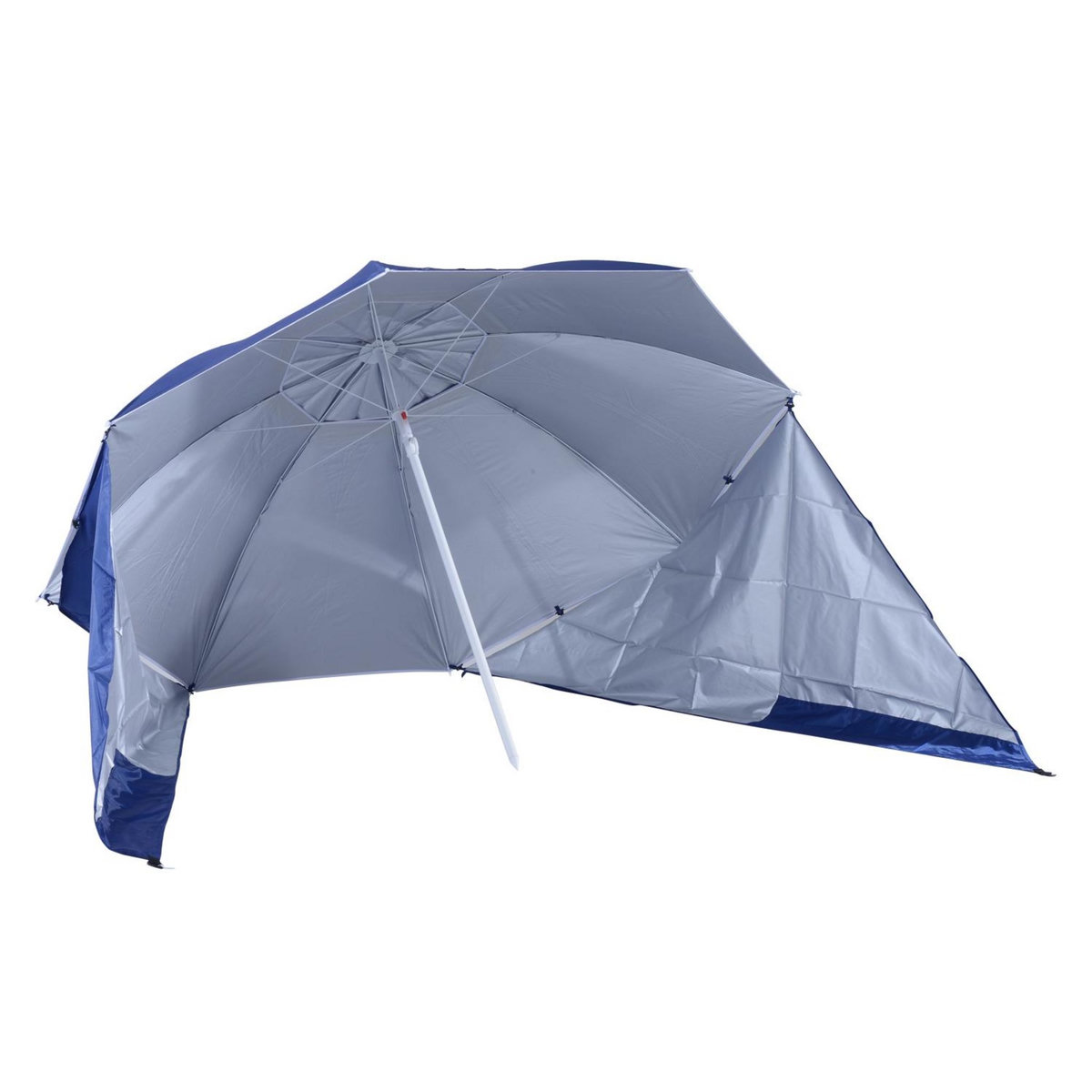 OUTSUNNY Parasol abri solaire contemporain protection UPF 50+ sac transport fourni bleu marine