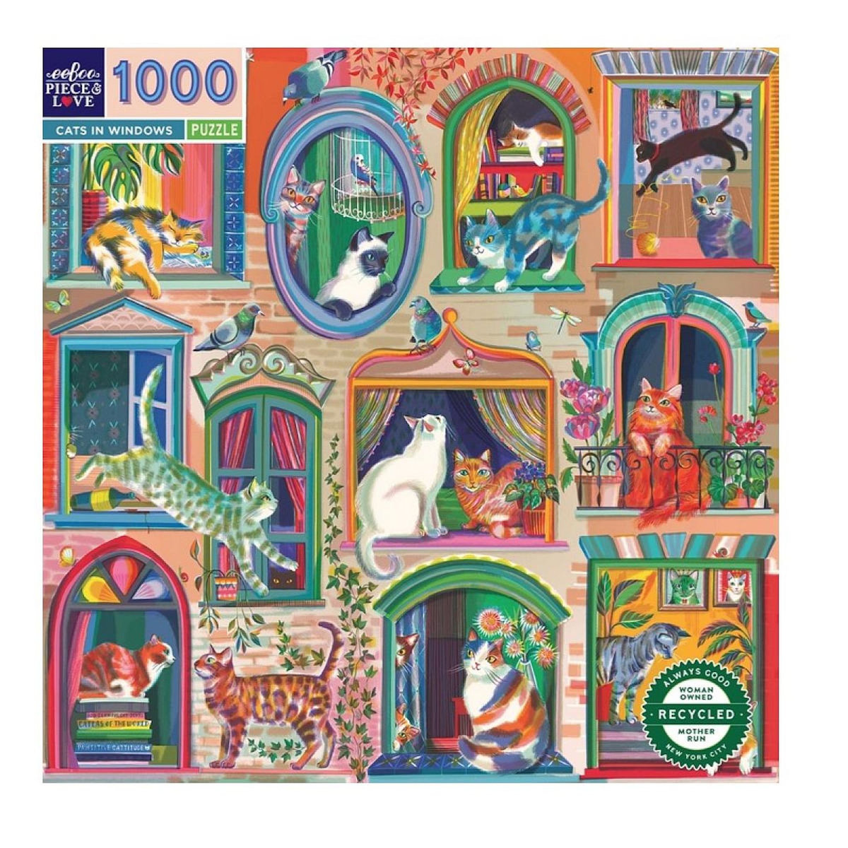 Eeboo Puzzle 1000 pieces chats à la fenetre
