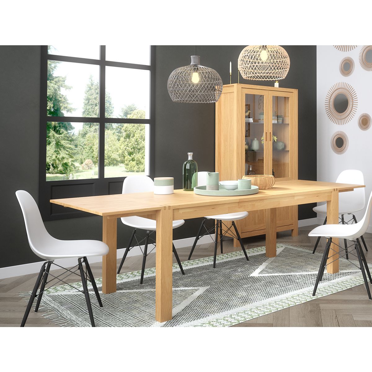 Table chêne rectangulaire NATHAN L180cm