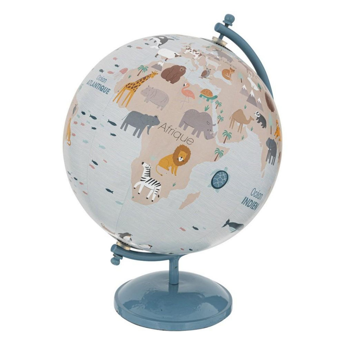 ATMOSPHERA Globe terrestre base métal pour enfant bleu D20