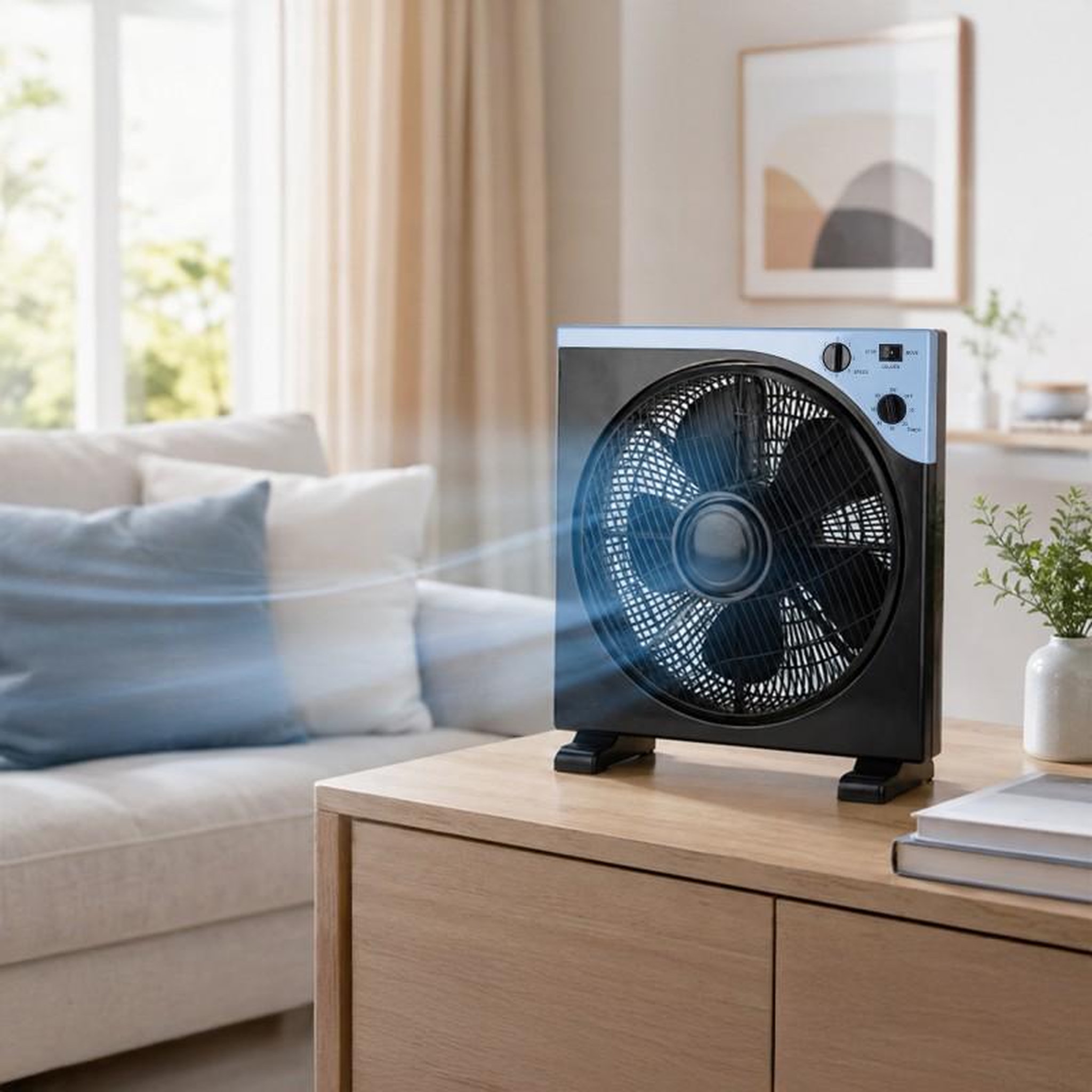 Voir la diapositive 2 : Ventilateur Sol Et Table 30 Cm – Oscillation 360