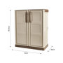 Voir la diapositive 2 : INTEC Armoire de Rangement Garage Atelier - Armoire basse beige 2 portes 1 étagère Réglable Polypropylène 70 x 39 x 85.5cm INTEC