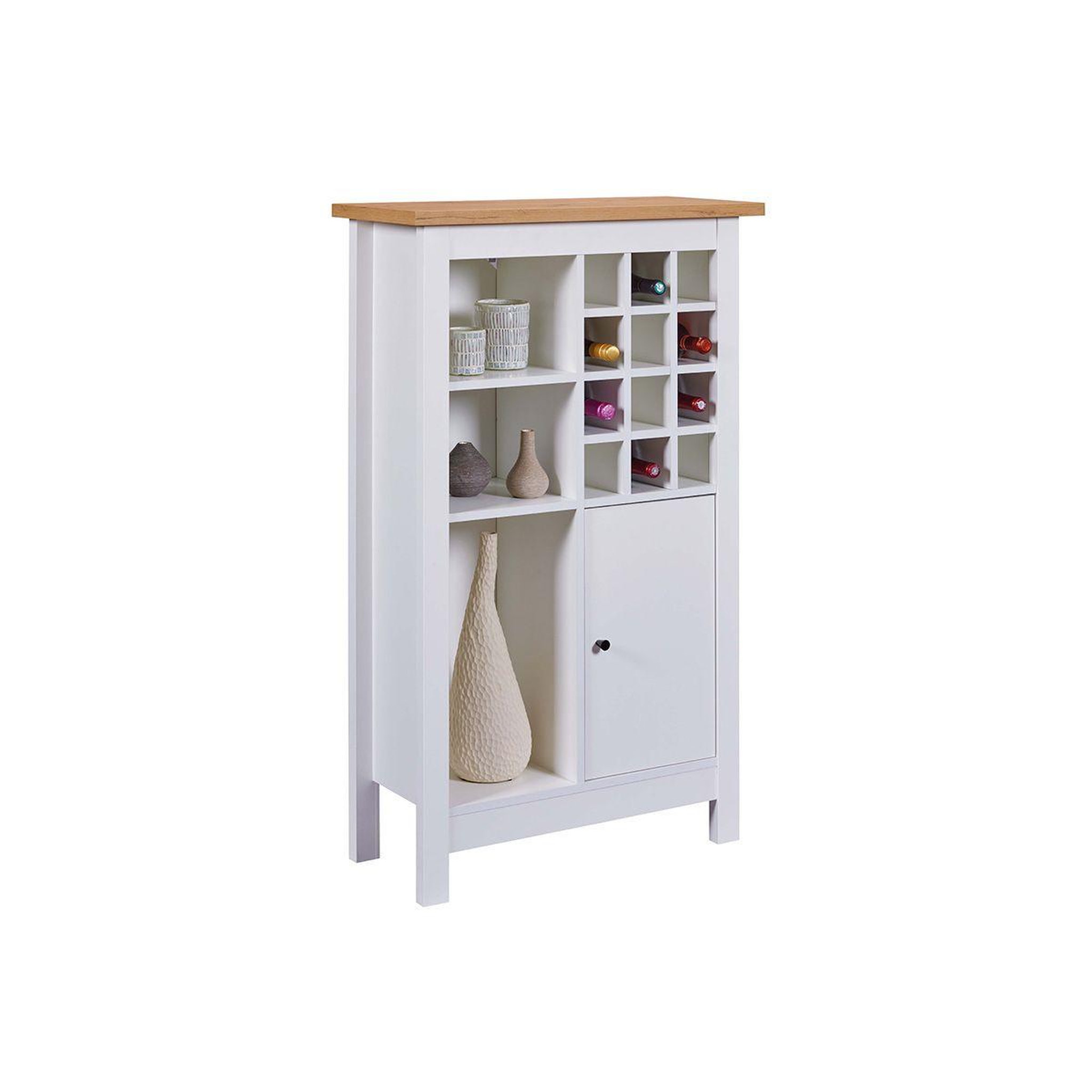 Voir la diapositive 5 : INTERLINK Buffet avec range-bouteilles  nichole  124cm blanc