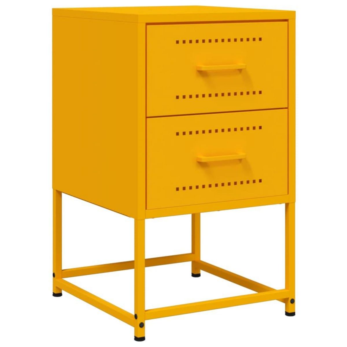 VIDAXL Tables de chevet 2 pcs jaune moutarde 36x39x60,5 cm acier