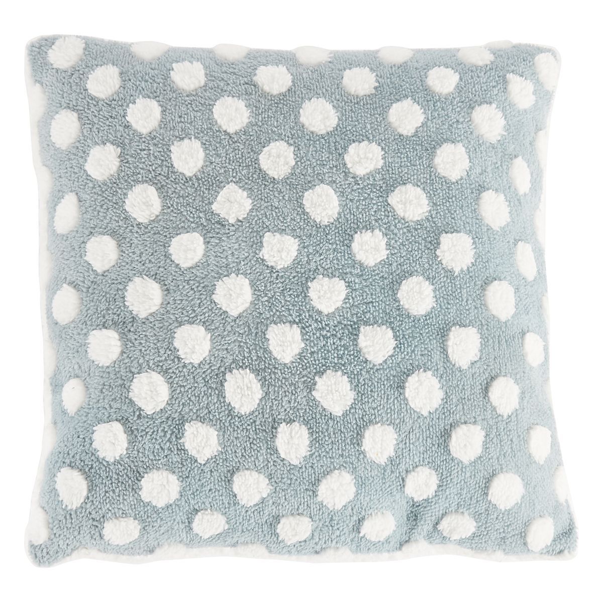 ACTUEL Coussin déco en sherpa pois/uni BOULE DE NEIGE 