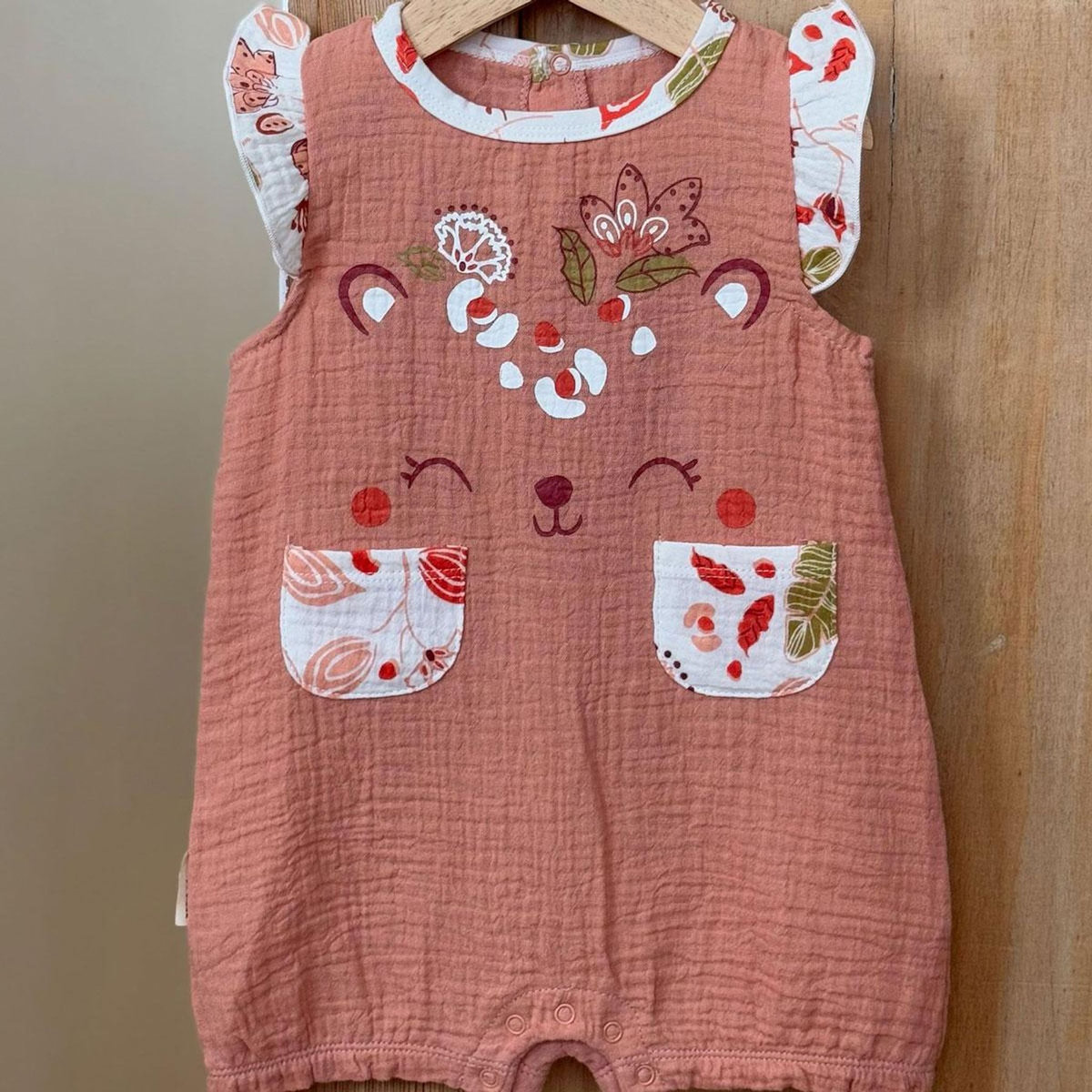 Petit Béguin Barboteuse bébé en gaze de coton Mindanao