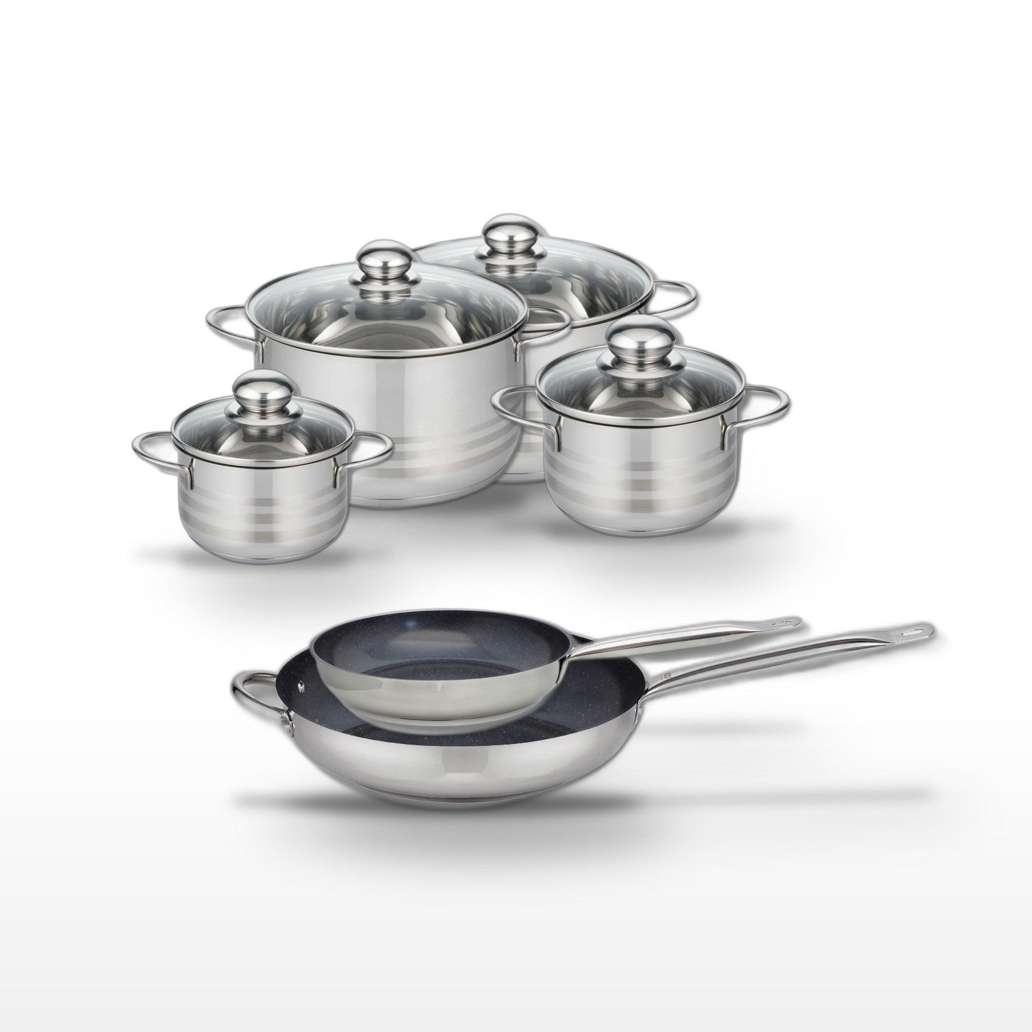 ELO Lot 2 poêles 24/32cm et 4 faitouts 14/16/20/24cm elo profi therm platinum