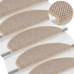 VIDAXL Tapis d'escalier autocollants 15 pcs 65x21x4 cm Beige clair