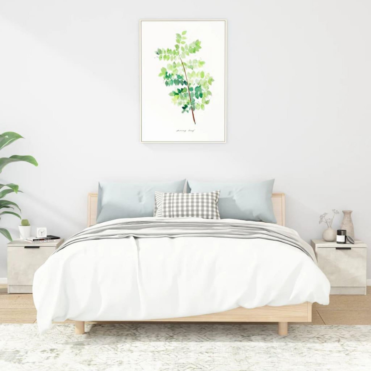 VIDAXL Tables de chevet 2 pcs Gris beton 40x39x40 cm