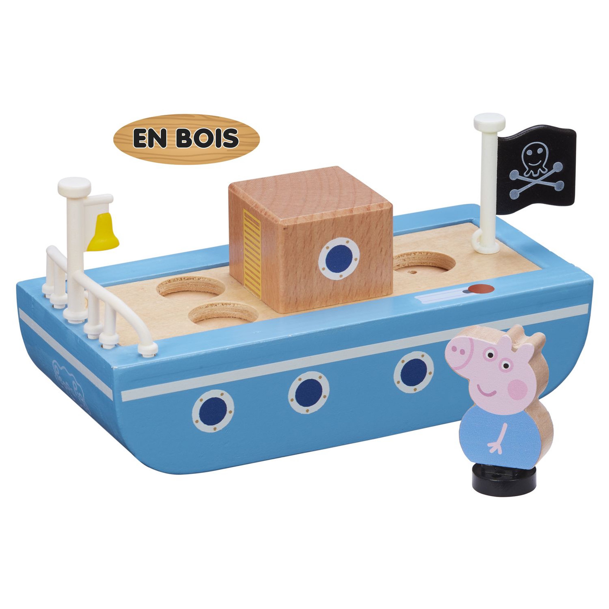 Voir la diapositive 2 : GIOCHI PREZIOSI Peppa Pig Bateau en bois avec 1 personnage