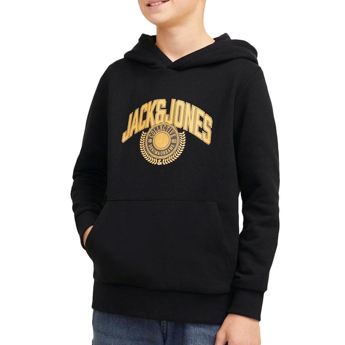 Jack & Jones Sweat à Capuche Noir Garçon Jack & Jones Varsity Branding